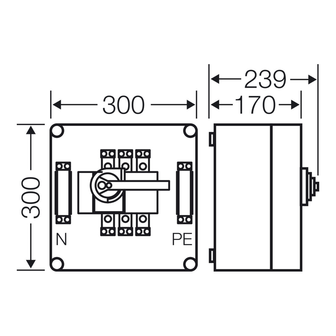 Hensel Boîtier de sectionneur 160A 3p. + PE + N Mi 7256