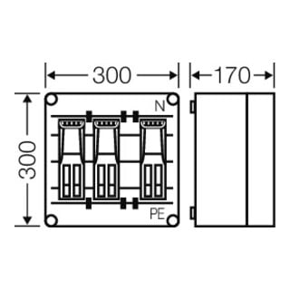 Hensel Boîtier de sectionneur 3x3xNH000 5 pôles avec Mi 6291