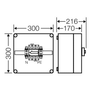 Hensel Boîtier de sectionneur Mi 7215 125A 3 pôles PE N