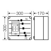 Hensel Boîtier de séparation de charge NH 1xNH00 3p, 400A Mi 6227-4