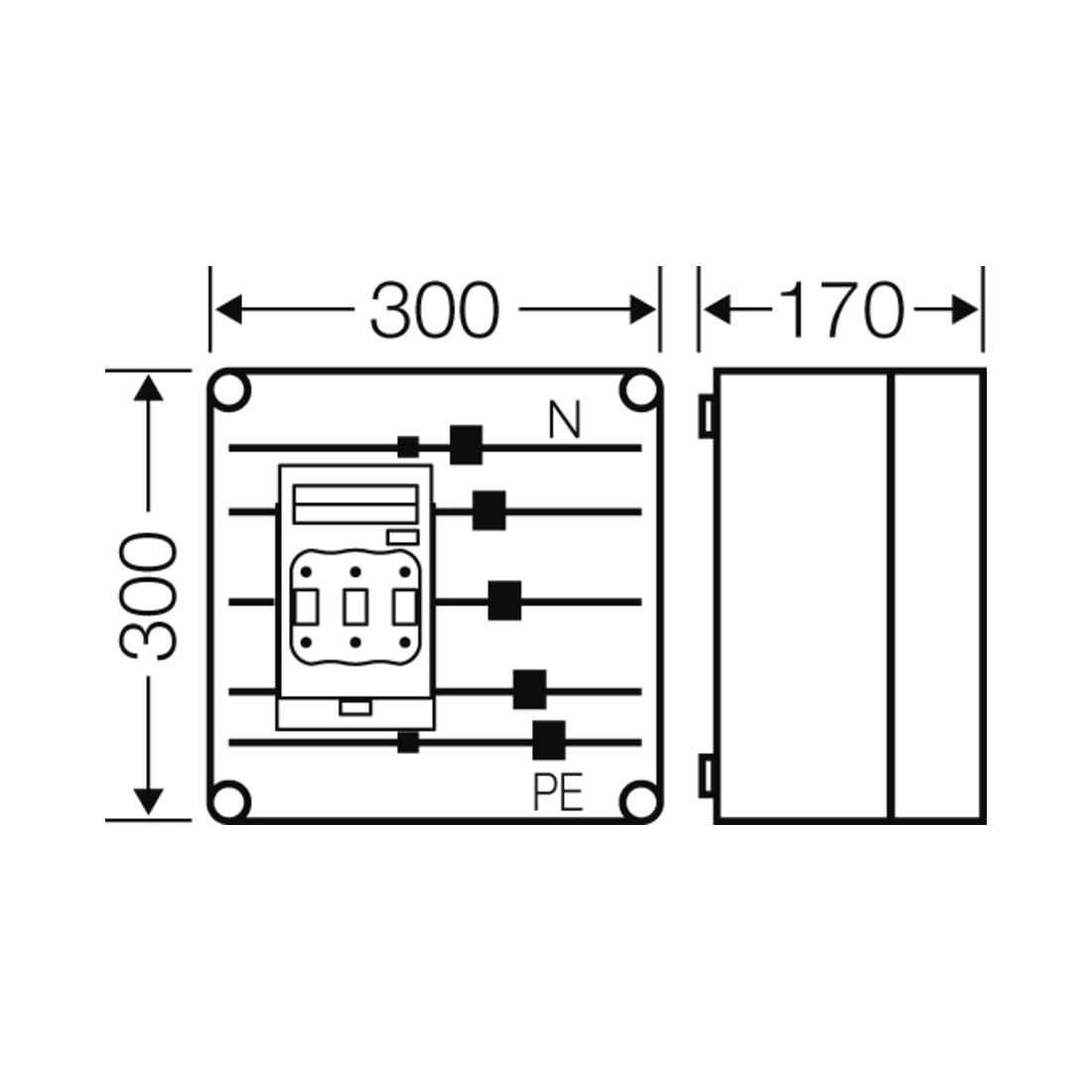 Hensel Boîtier de séparation de charge NH 1xNH00 3p, 400A Mi 6227