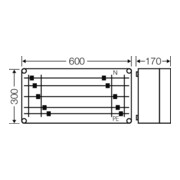 Hensel Boîtier de transformateur Mi 600x300mm 400A, 5p. Mi 2444-3