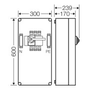 Hensel Boîtier d'interrupteur sectionneur 160A 3p. + PE + N Mi 7456-4