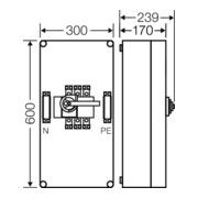 Hensel Boîtier d'interrupteur sectionneur 160A 3p. + PE + N Mi 7456-5