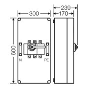 Hensel Boîtier d'interrupteur-sectionneur 250A 3p.+PE+N Mi 7455-4