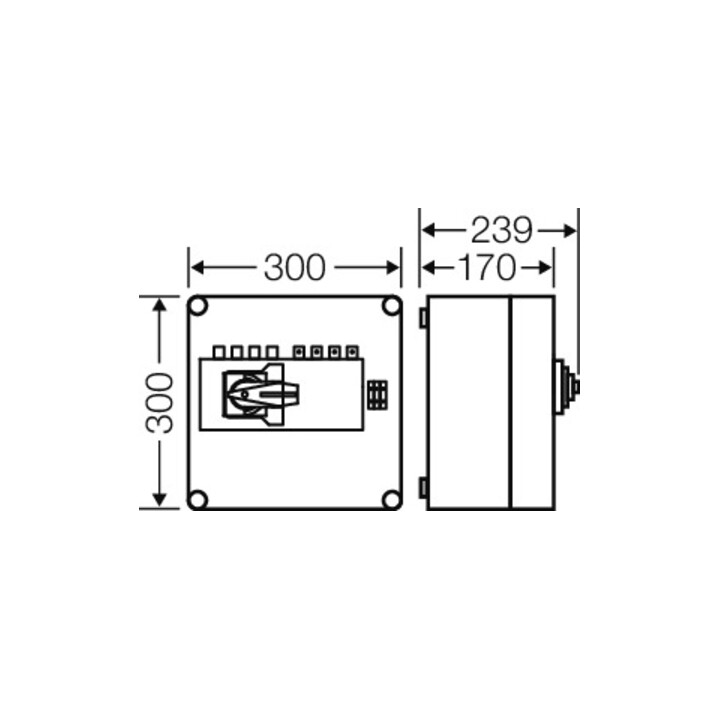 HENSEL Boîtier d'inverseur de charge Mi 7286 125A 4 pôles PE