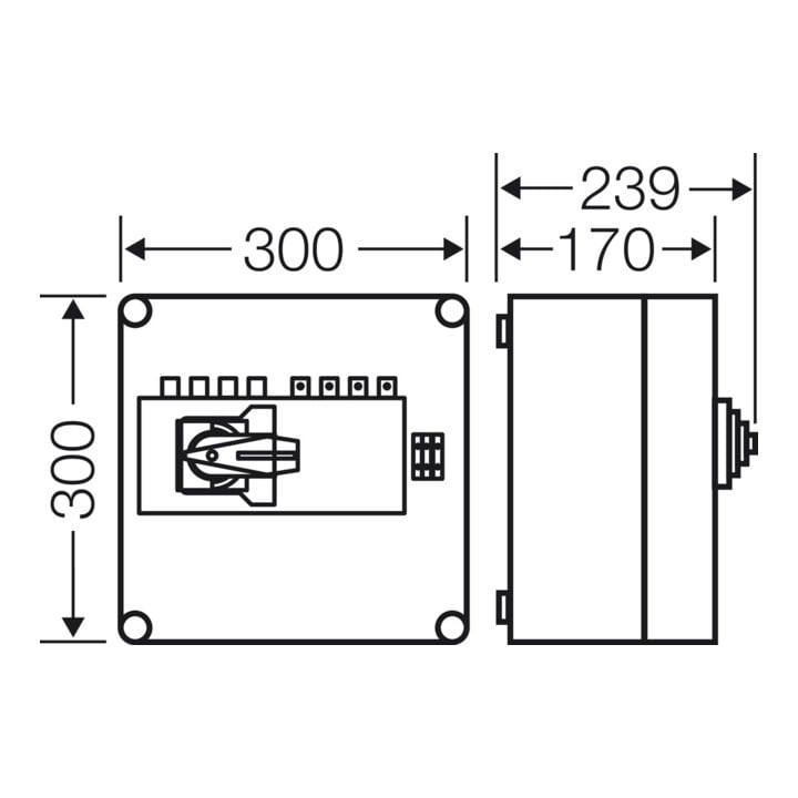 HENSEL Boîtier d'inverseur de charge Mi 7286 125A 4 pôles PE