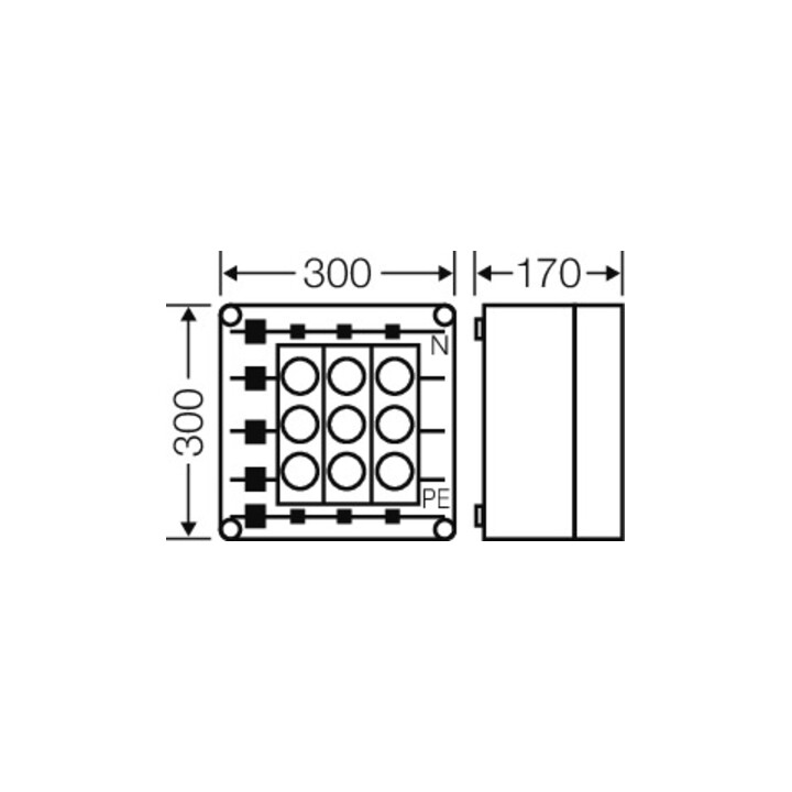 Hensel Boîtier DZ 3x3x63A, DIII, E33 Mi 3263