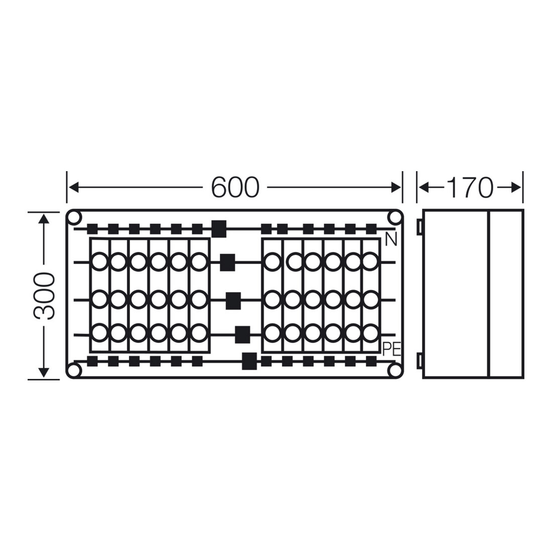 Hensel Boîtier NZ 12x3x63A, D02, E18 Mi 3435