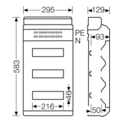 Hensel Boîtier pour automates KV 90, 36 modules, IP 65 9336 NT-4