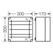 Hensel Boîtier pour barres omnibus 300x300mm 250A 5p Mi 6252-1