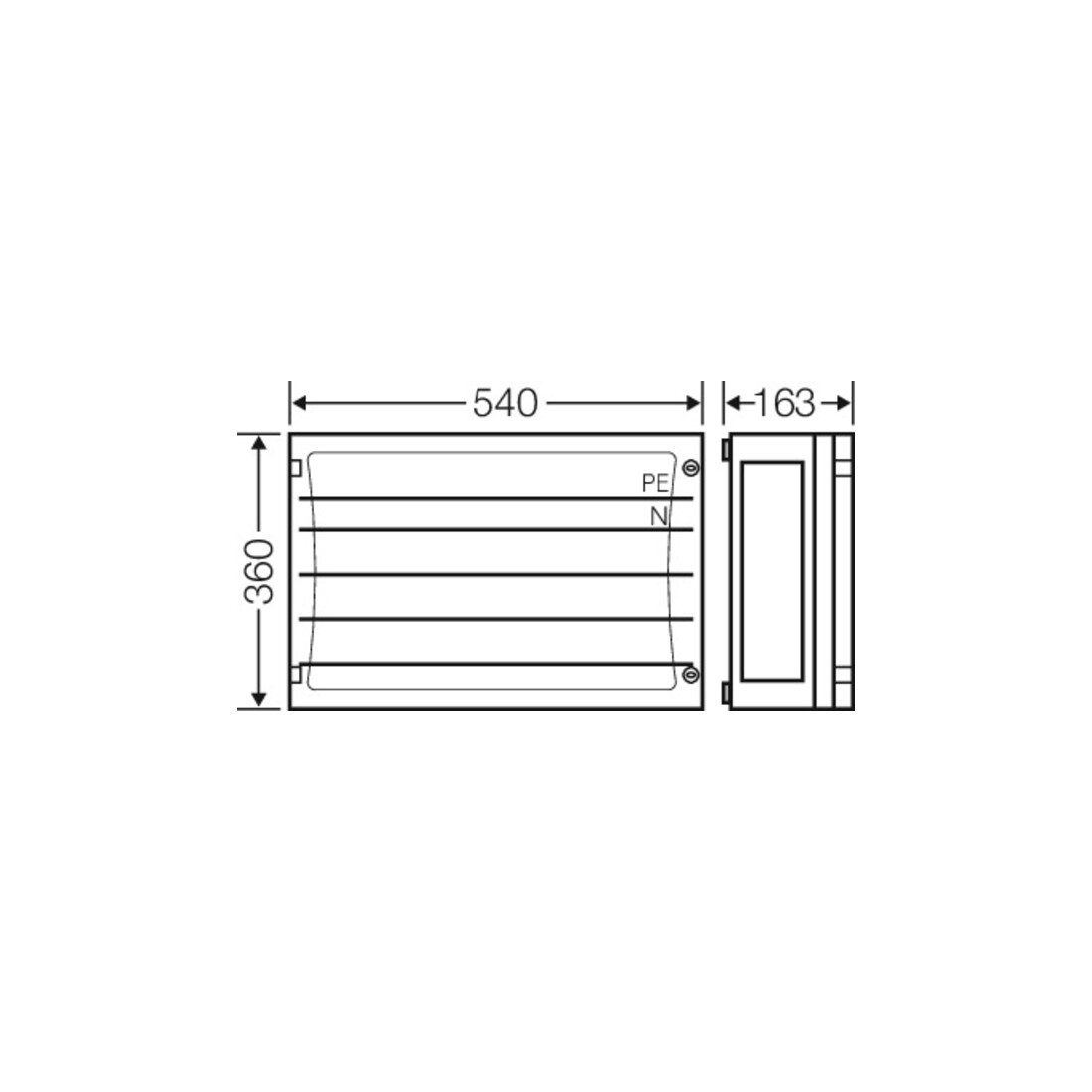 Hensel Boîtier pour barres omnibus 540x360mm 250A 5p. FP 3402