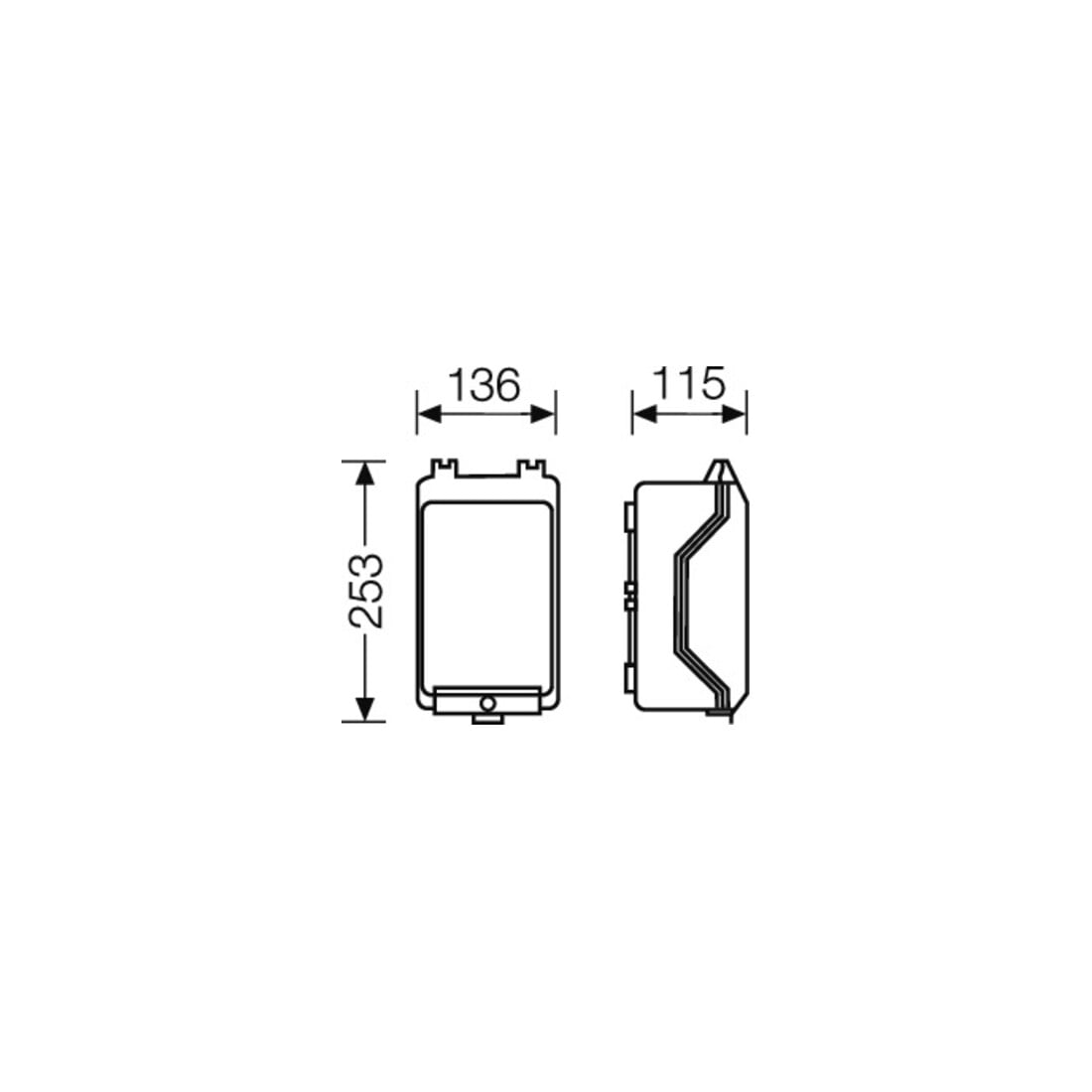 Hensel Boîtier vide 136x253x115mm KG 9001