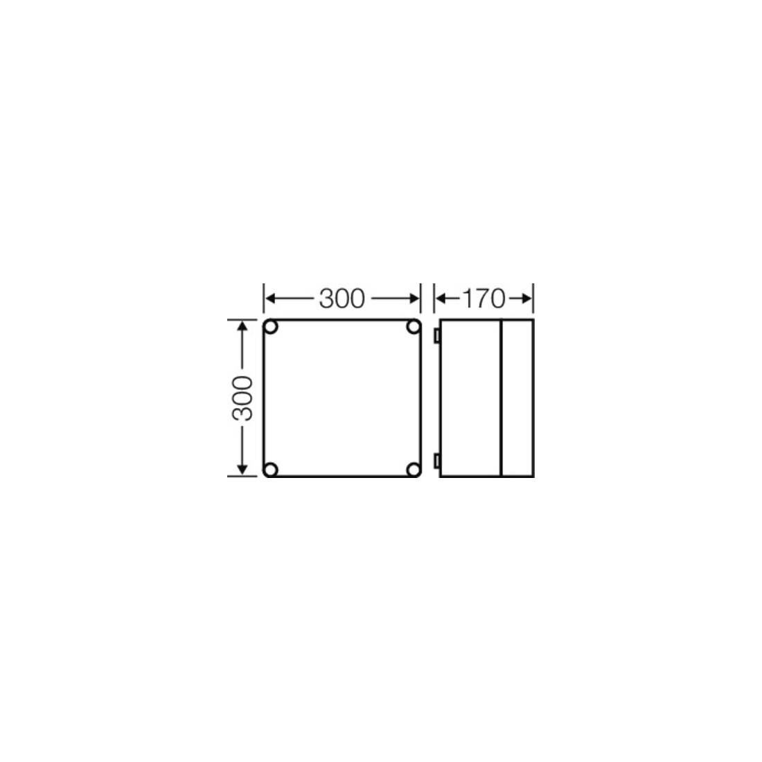 Hensel Boîtier vide 300x300x170 Mi 0200