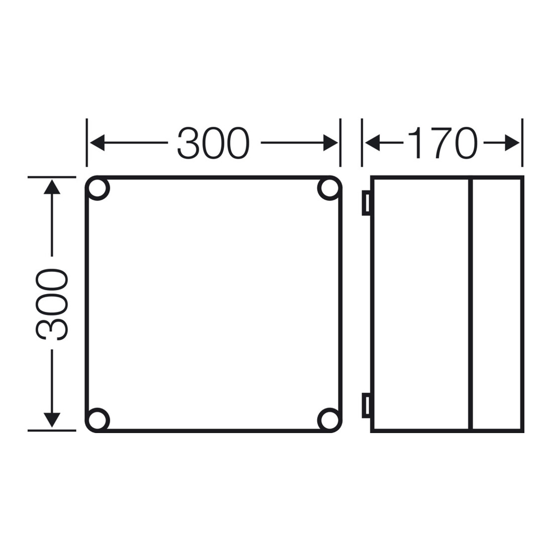 Hensel Boîtier vide 300x300x170 Mi 0200