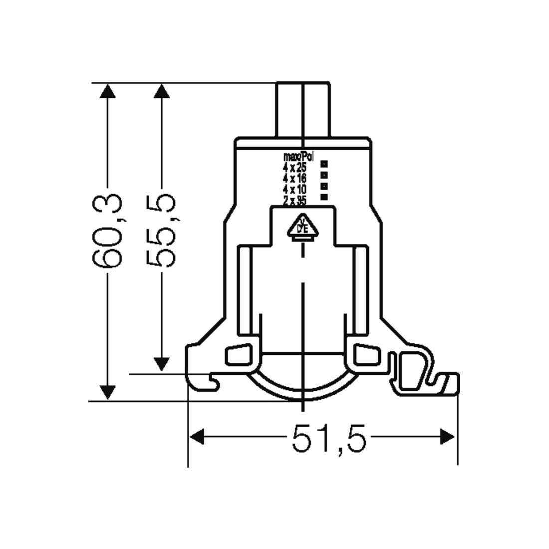 Hensel Connecteur de raccordement N/PE, 35 mm² KKL 25