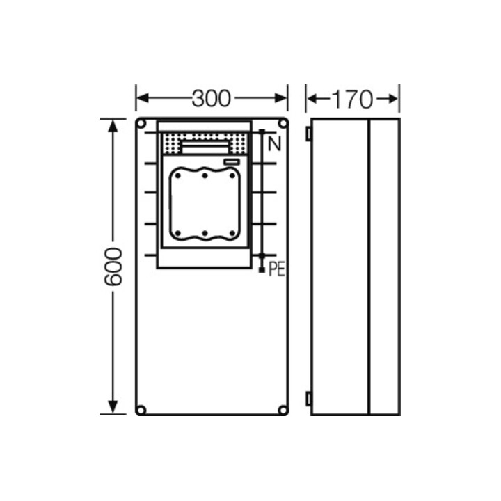 Hensel Disjoncteur charge NH, 1xNH 1, 250A, 5p avec 6480