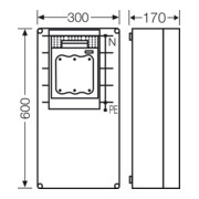 Hensel Disjoncteur charge NH, 1xNH 1, 250A, 5p avec 6480-4