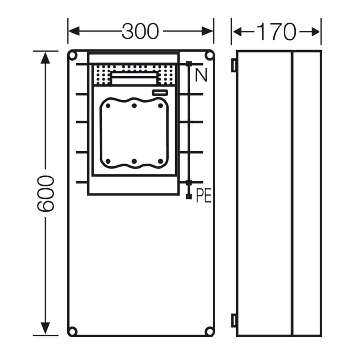 Hensel Disjoncteur charge NH, 1xNH 1, 250A, 5p avec 6480