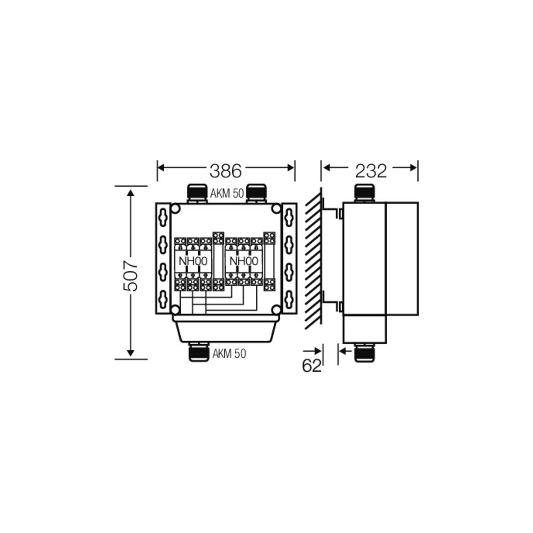 Hensel Distributeur 2x3xNH 00 125A + PE + N 35qmm avec AK 3142