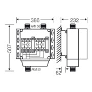 Hensel Distributeur 2x3xNH 00 125A + PE + N 35qmm avec AK 3142-4