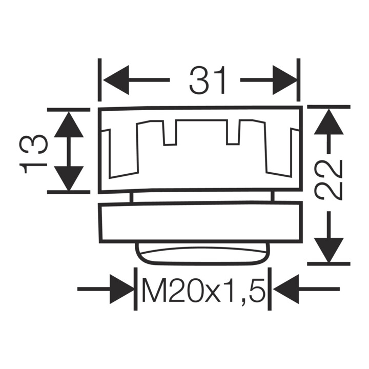 HENSEL Élément d'équilibrage de pression BM 20G M 20 IP 54 gris