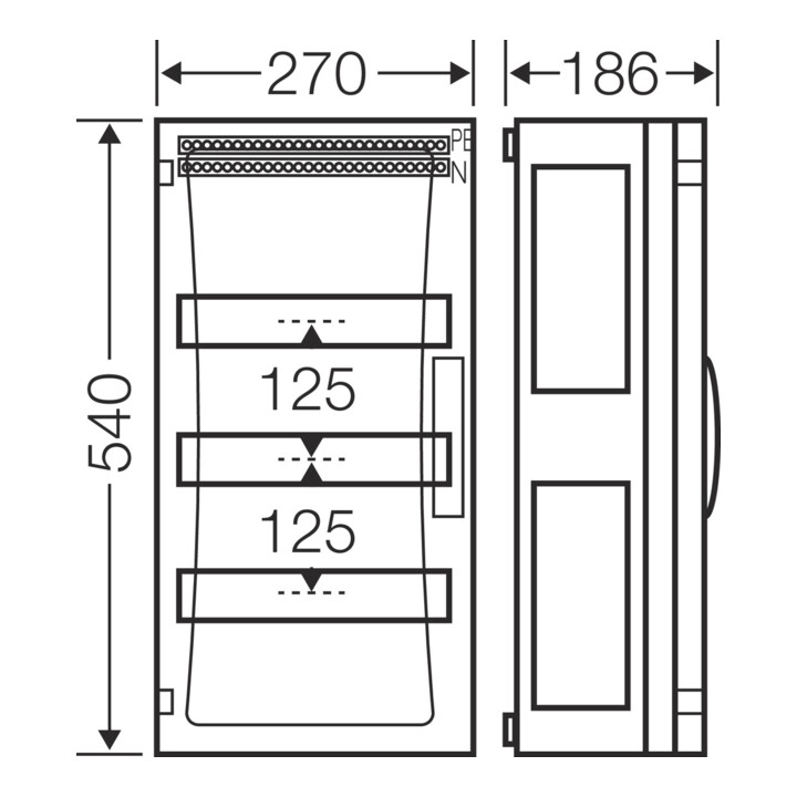 Hensel ENYSTAR-Automatengehäuse 36 Teilungseinheiten FP 1319