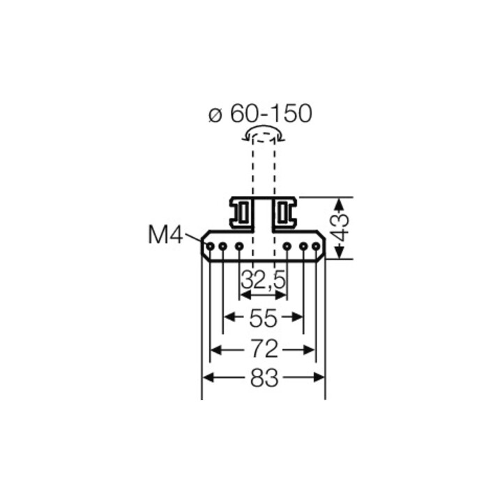 Hensel Fixation de mât pour fixation extérieure DK MB 1