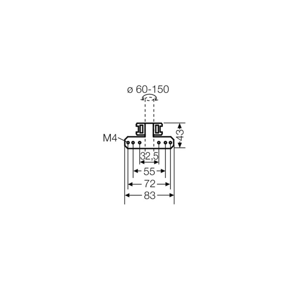 Hensel Fixation de mât pour fixation extérieure DK MB 1