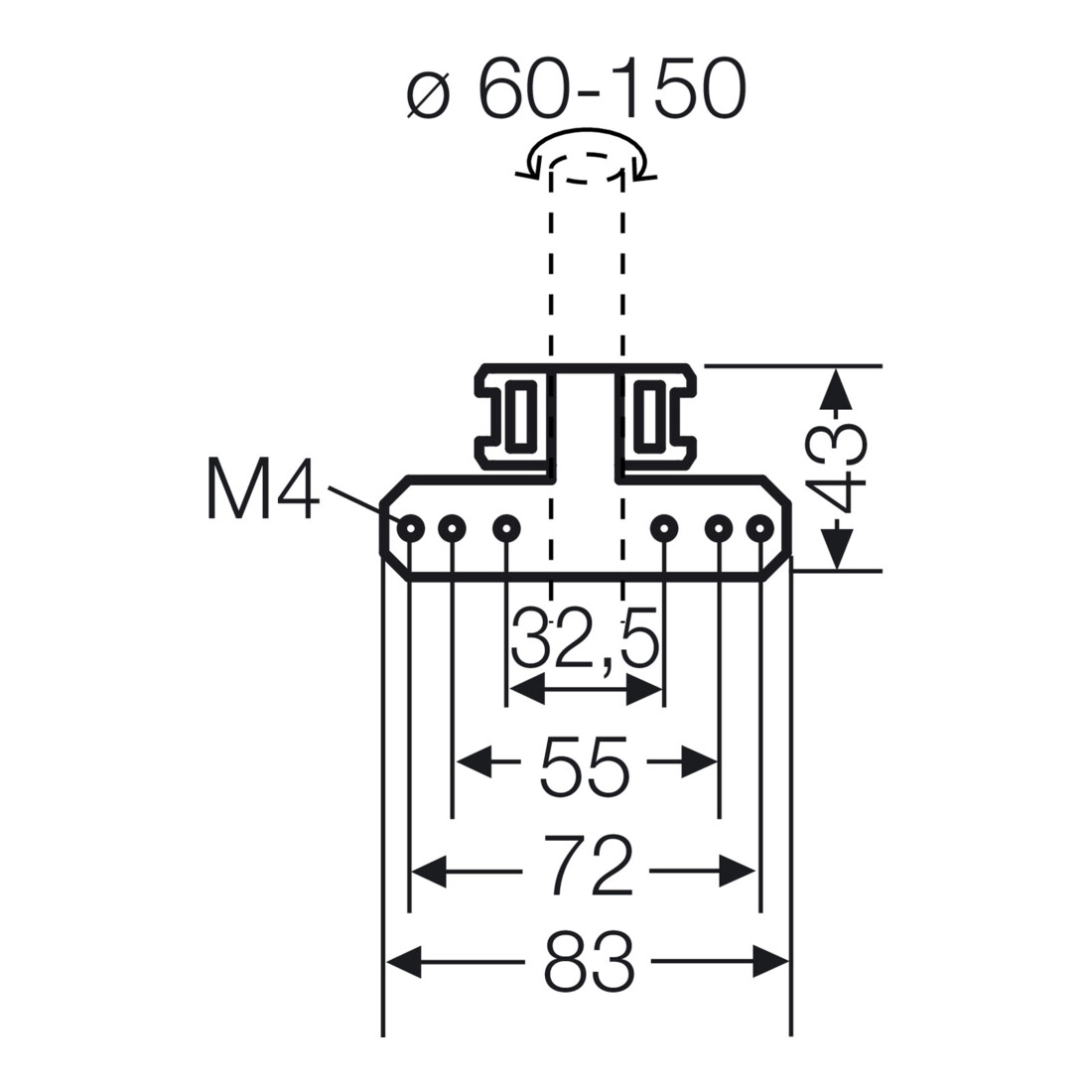 Hensel Fixation de mât pour fixation extérieure DK MB 1