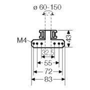 Hensel Fixation de mât pour fixation extérieure DK MB 2-4