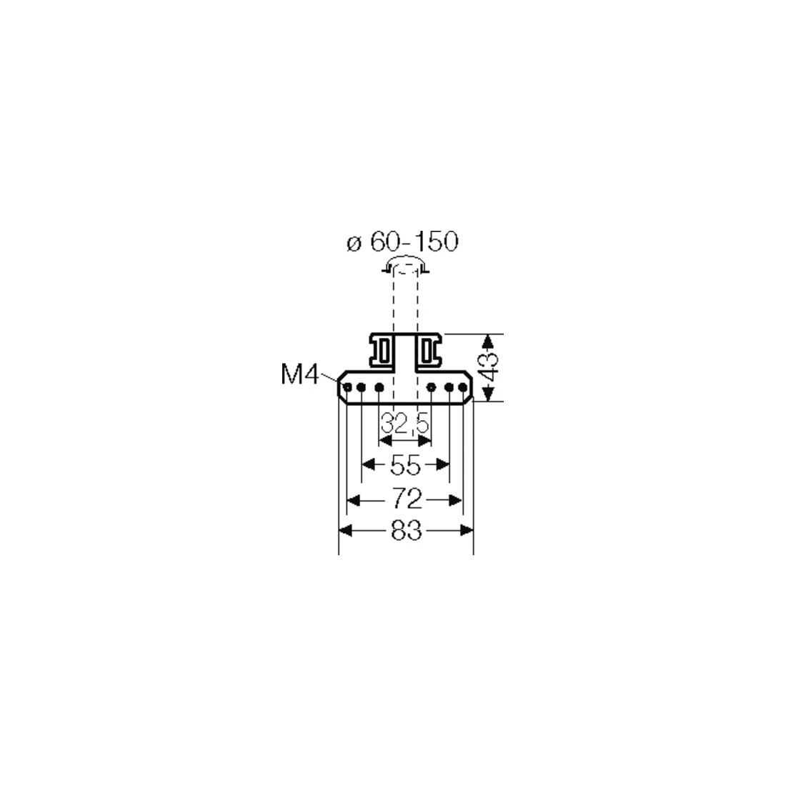 Hensel Fixation de mât pour fixation extérieure DK MB 2