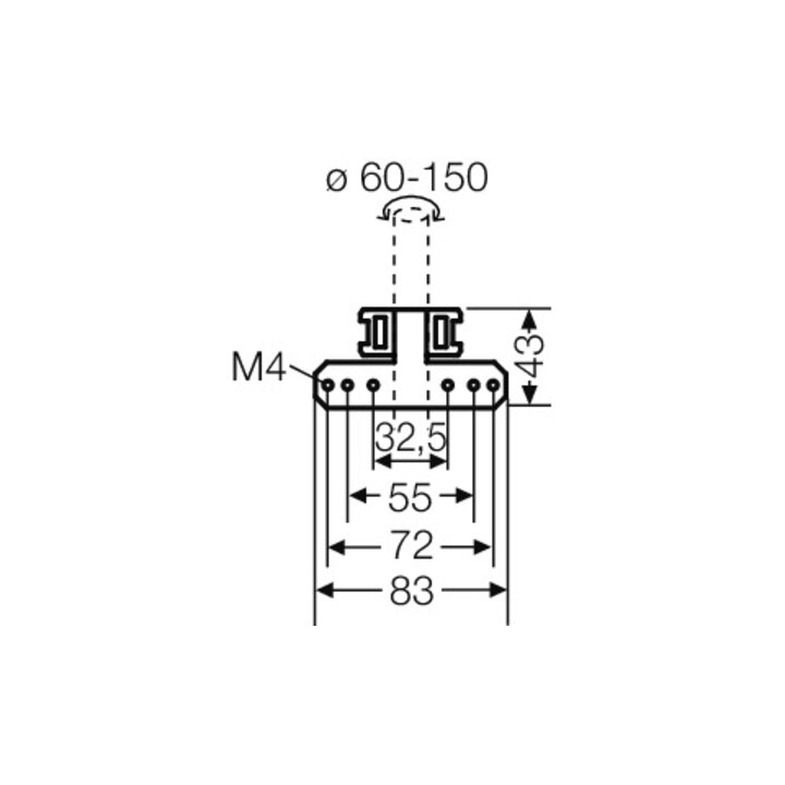 Hensel Fixation de mât pour fixation extérieure DK MB 2