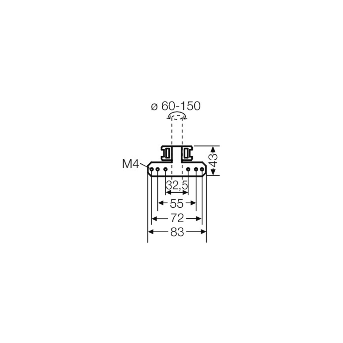 Hensel Fixation de mât pour fixation extérieure DK MB 2