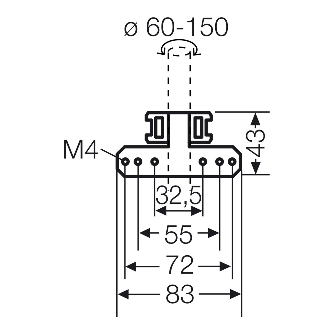 Hensel Fixation de mât pour fixation extérieure DK MB 2