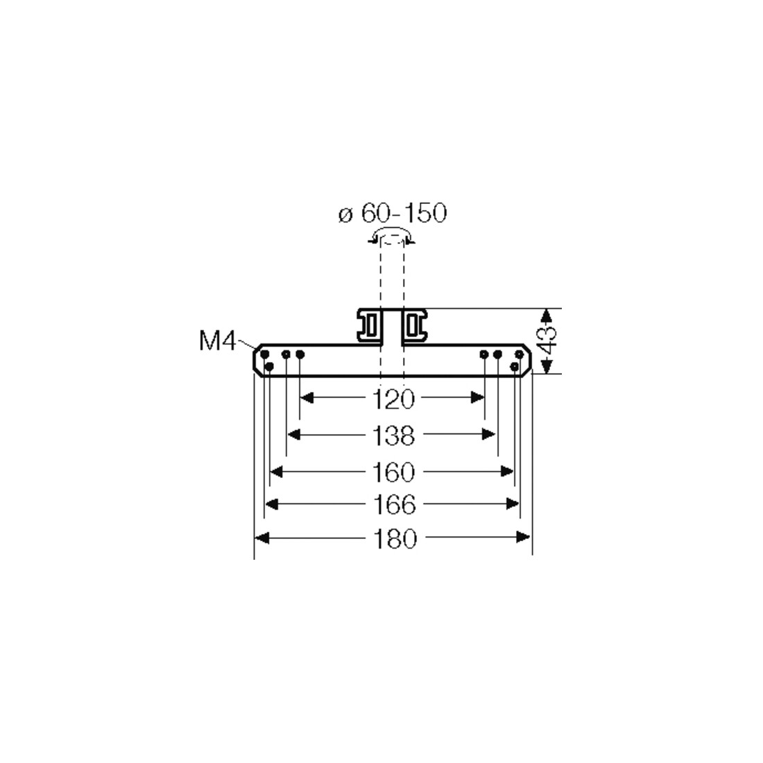 Hensel Fixation de mât pour fixation extérieure DK MB 3