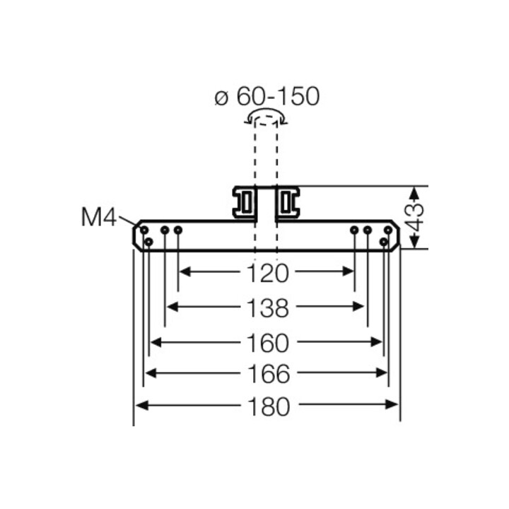 Hensel Fixation de mât pour fixation extérieure DK MB 3