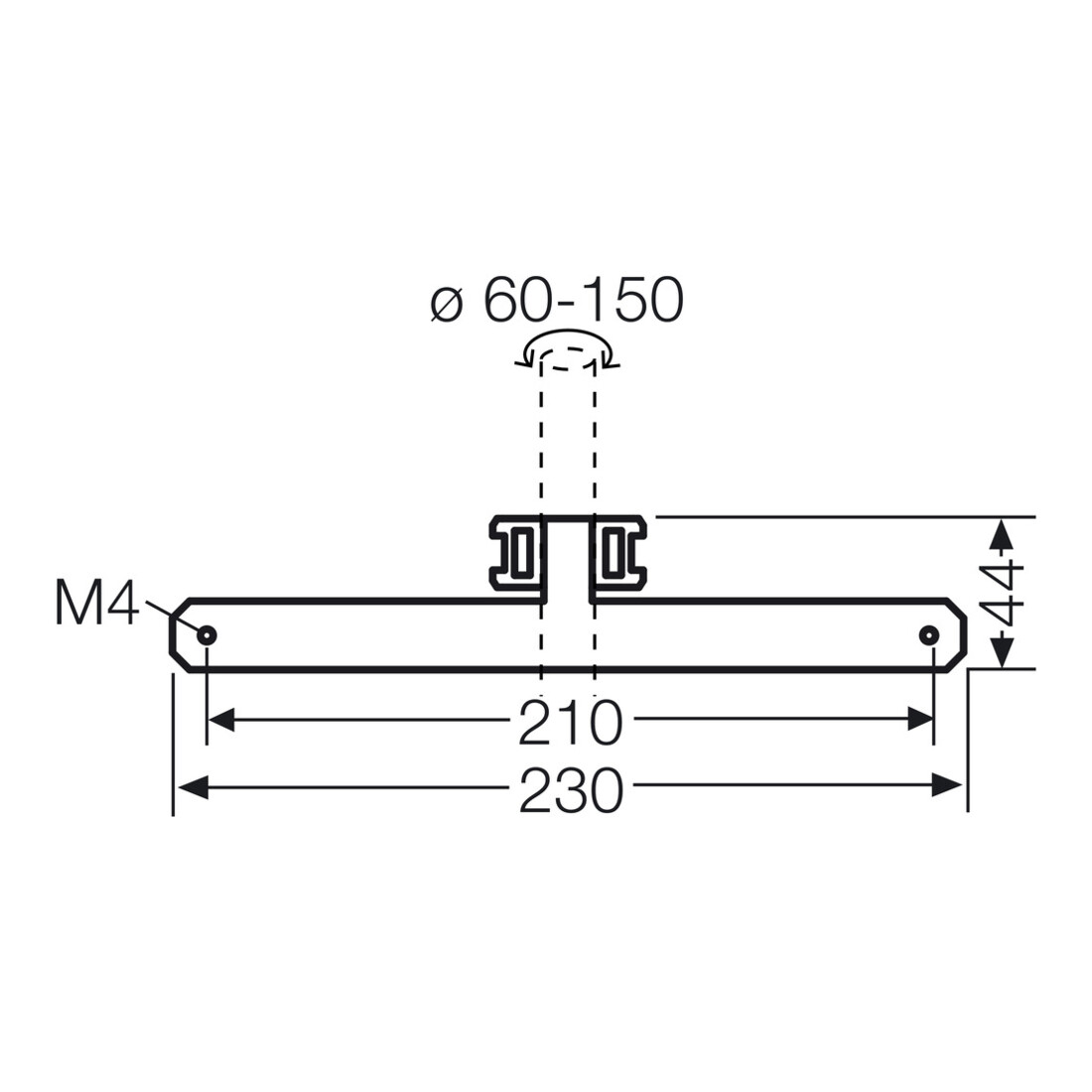 Hensel Fixation de mât pour fixation extérieure KV MB 12