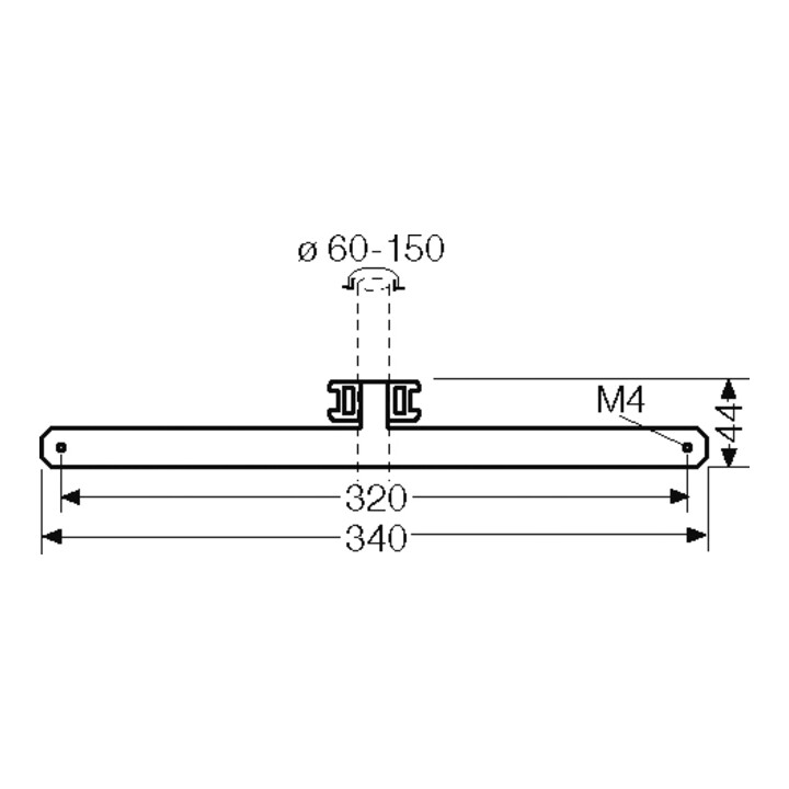 Hensel Fixation de mât pour fixation extérieure KV MB 18