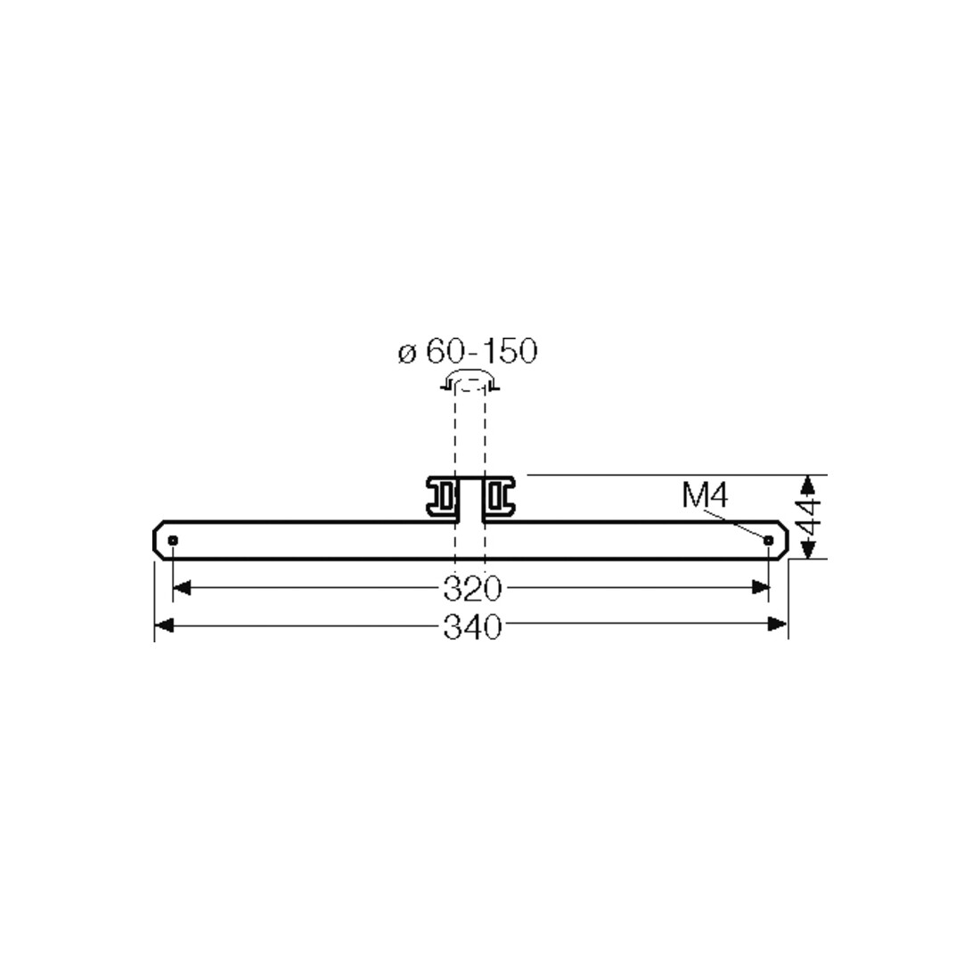 Hensel Fixation de mât pour fixation extérieure KV MB 18