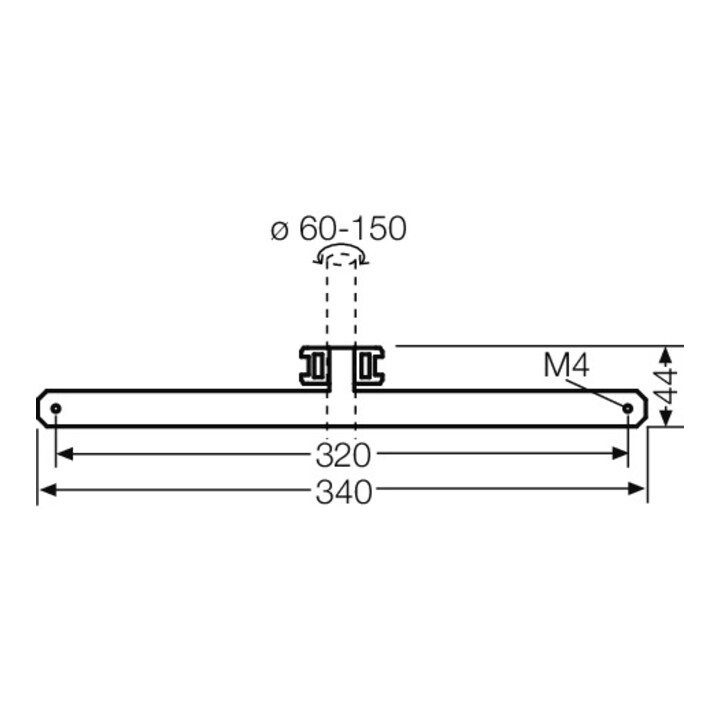 Hensel Fixation de mât pour fixation extérieure KV MB 18