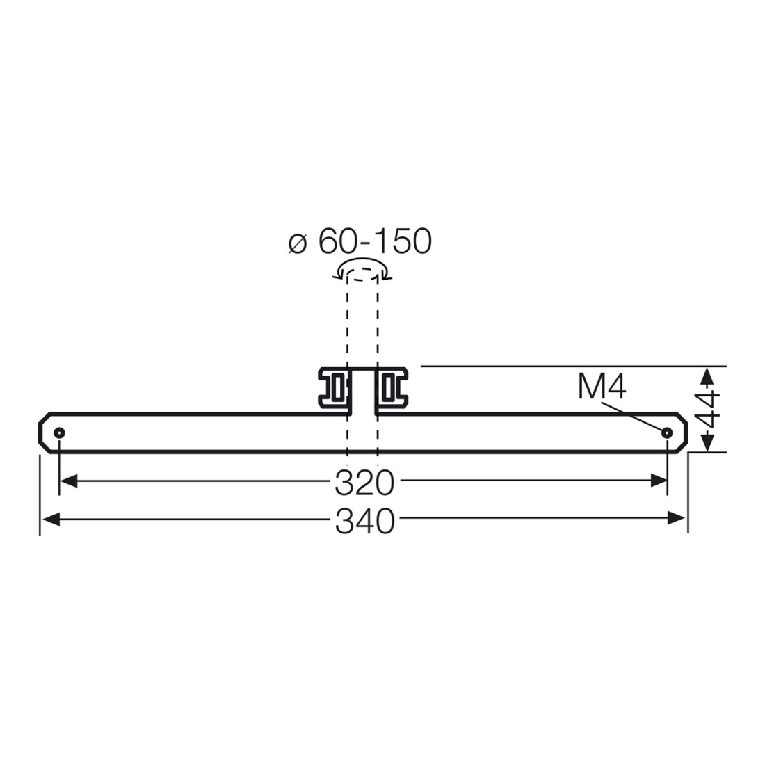Hensel Fixation de mât pour fixation extérieure KV MB 18