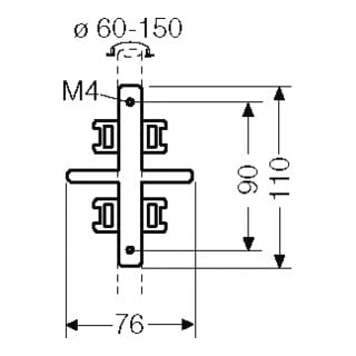 Hensel Fixation de mât pour fixation extérieure KV MB 3