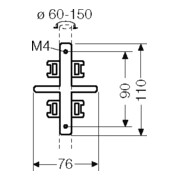 Hensel Fixation de mât pour fixation extérieure KV MB 3-1