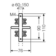 Hensel Fixation de mât pour fixation extérieure KV MB 3-5