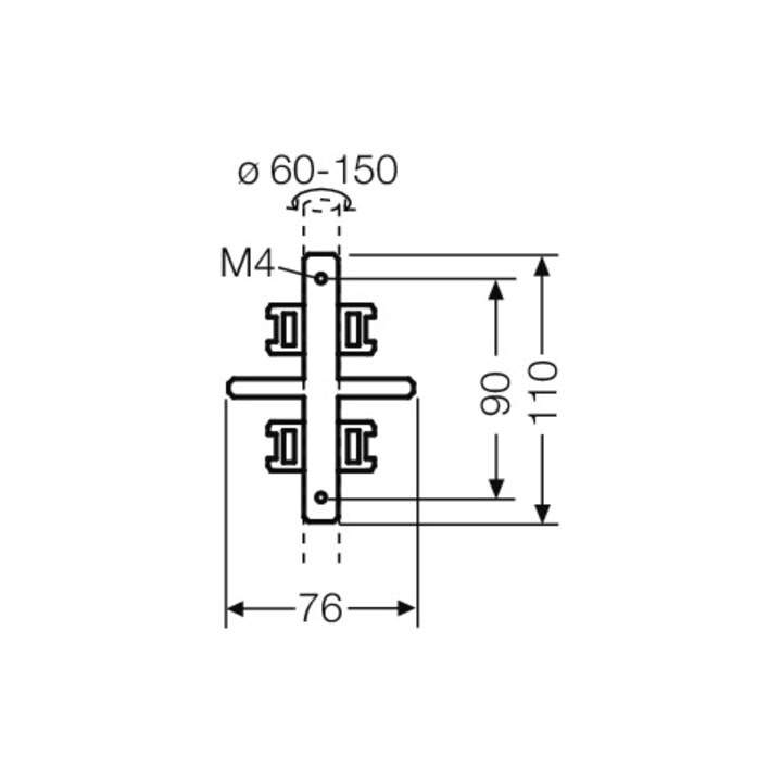 Hensel Fixation de mât pour fixation extérieure KV MB 3