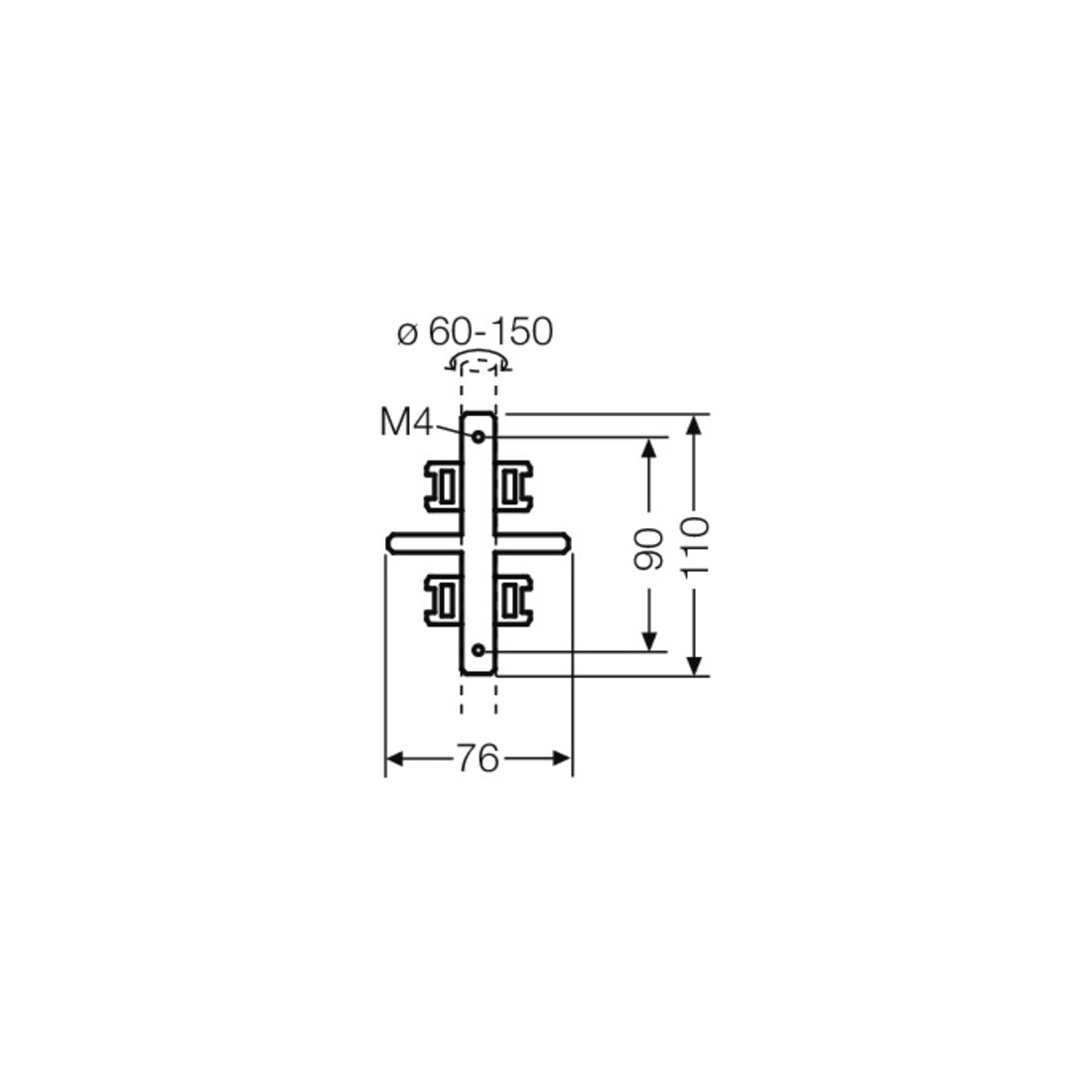 Hensel Fixation de mât pour fixation extérieure KV MB 3