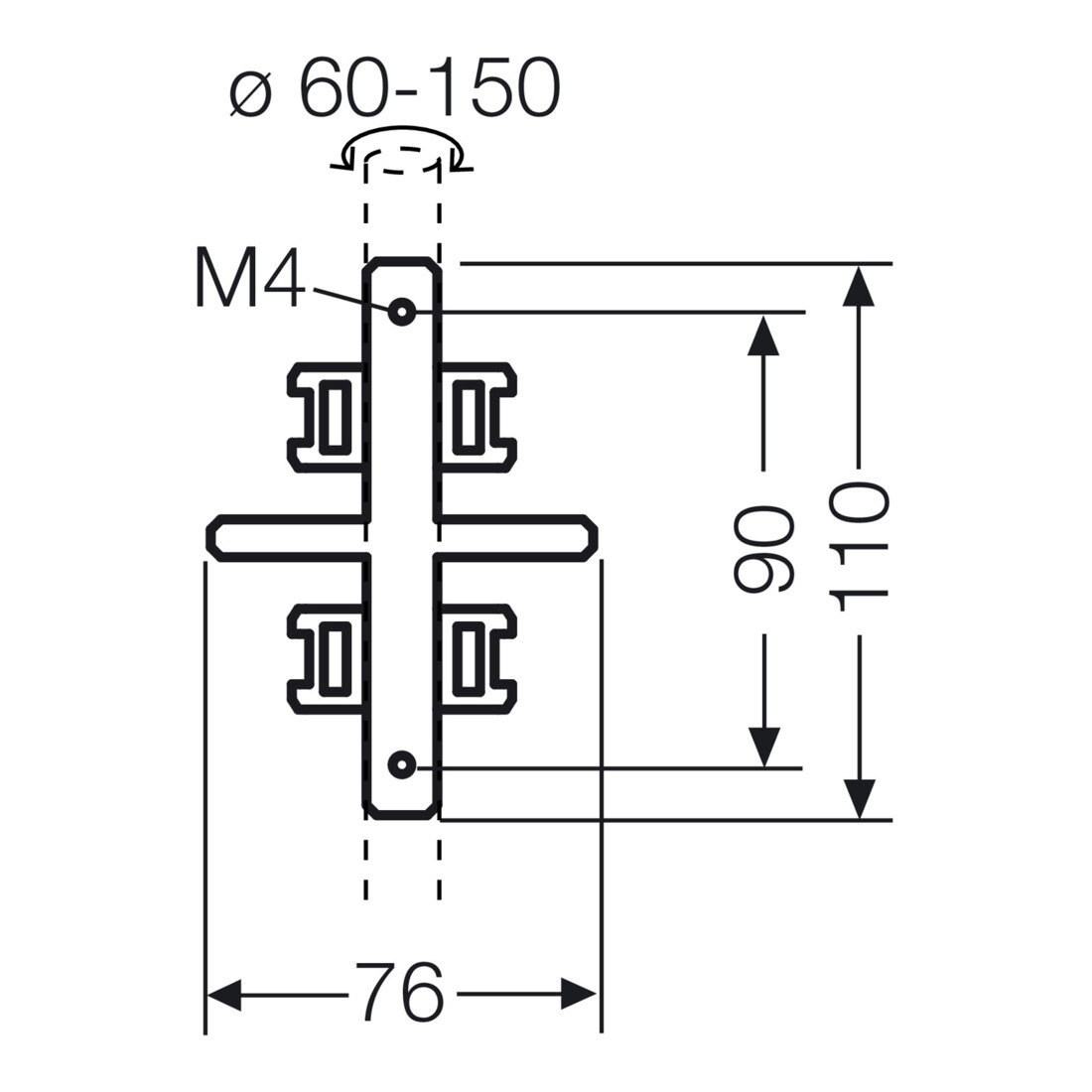 Hensel Fixation de mât pour fixation extérieure KV MB 3