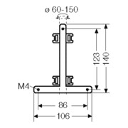 Hensel Fixation de mât pour fixation extérieure KV MB 4-4