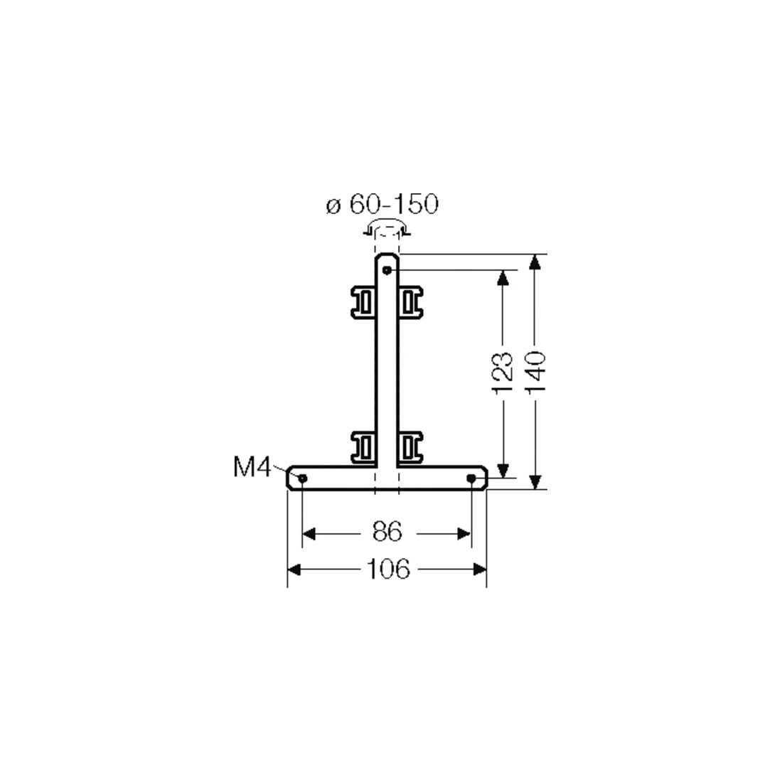 Hensel Fixation de mât pour fixation extérieure KV MB 4